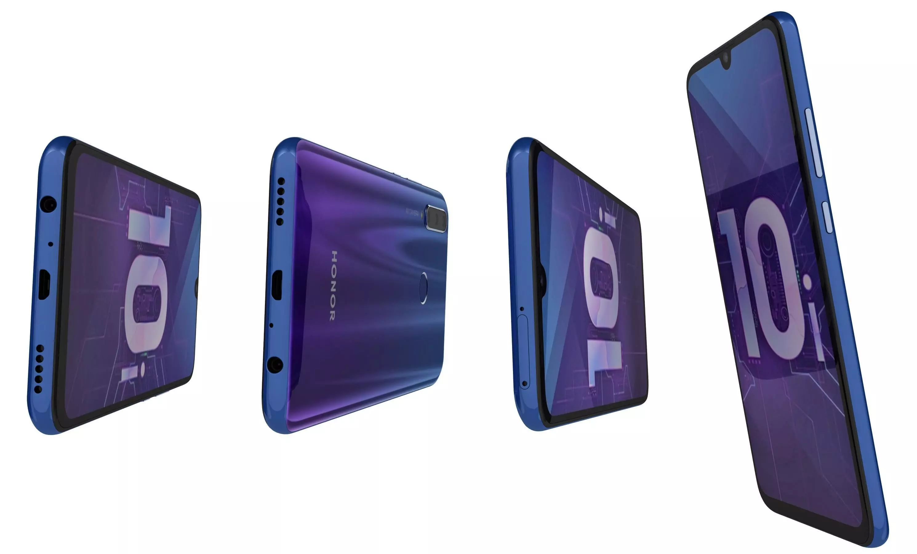 Honor 20 Lite Phantom Blue High Poly 3D model_6