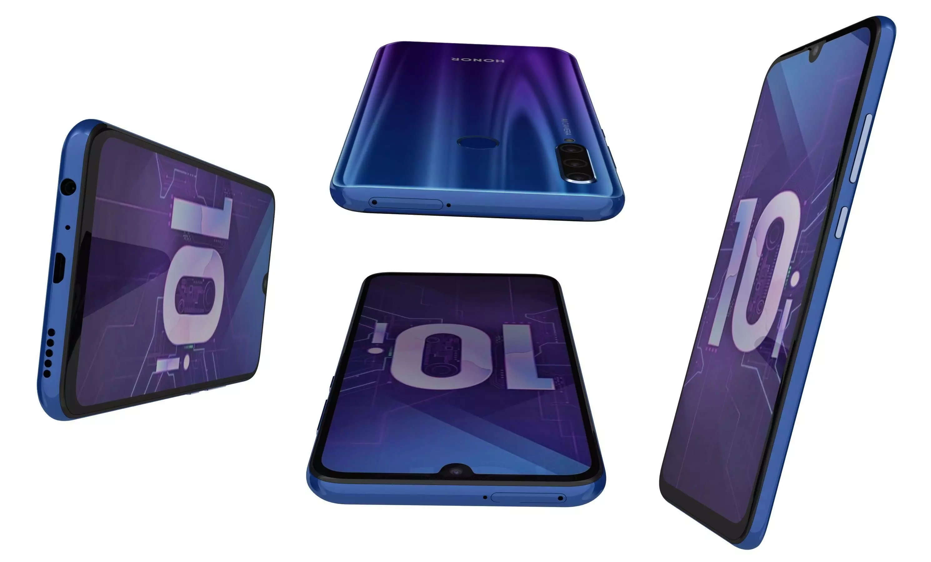 Honor 20 Lite Phantom Blue High Poly 3D model_7