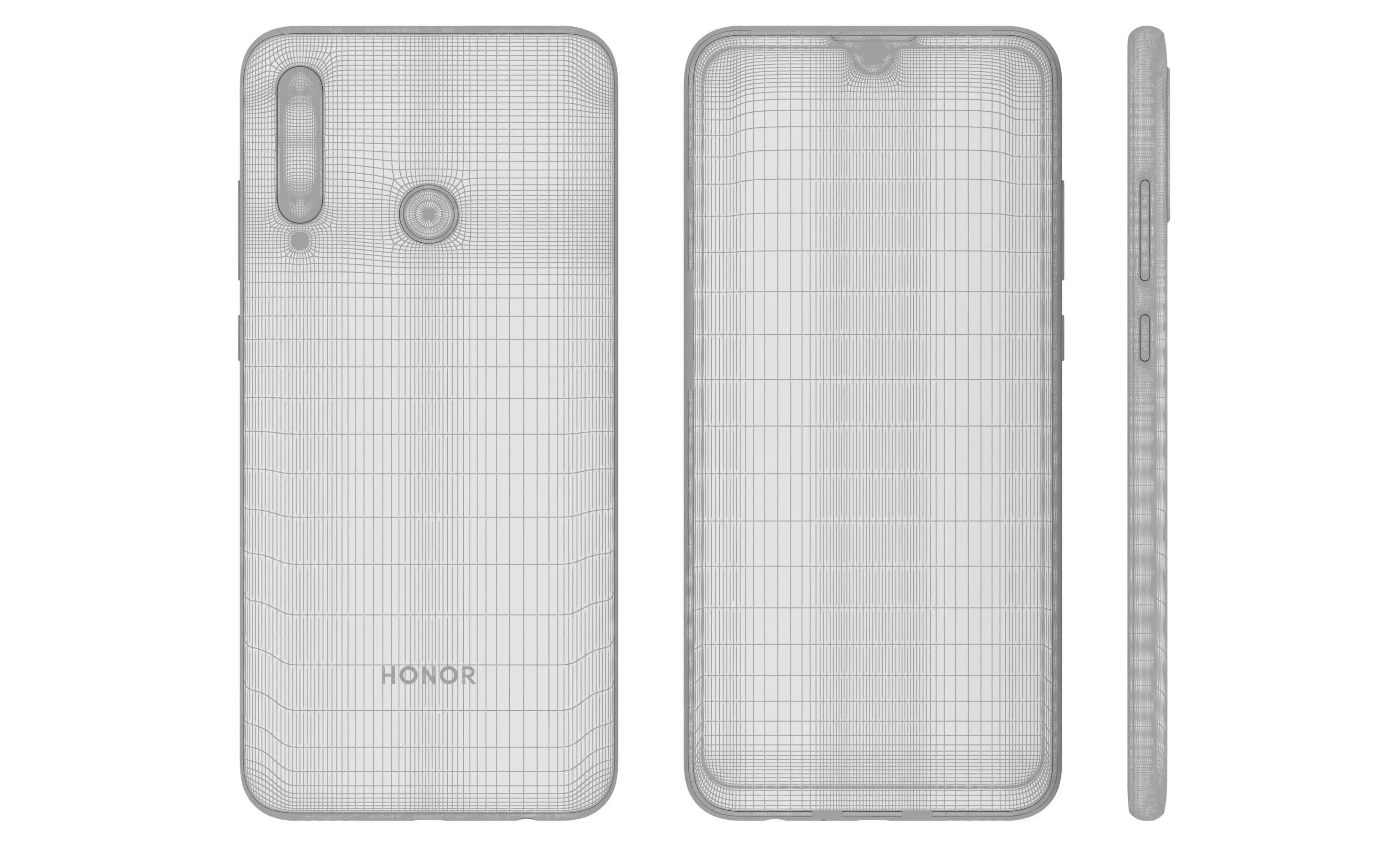 Honor 20 Lite Phantom Red High Poly  3D model_12