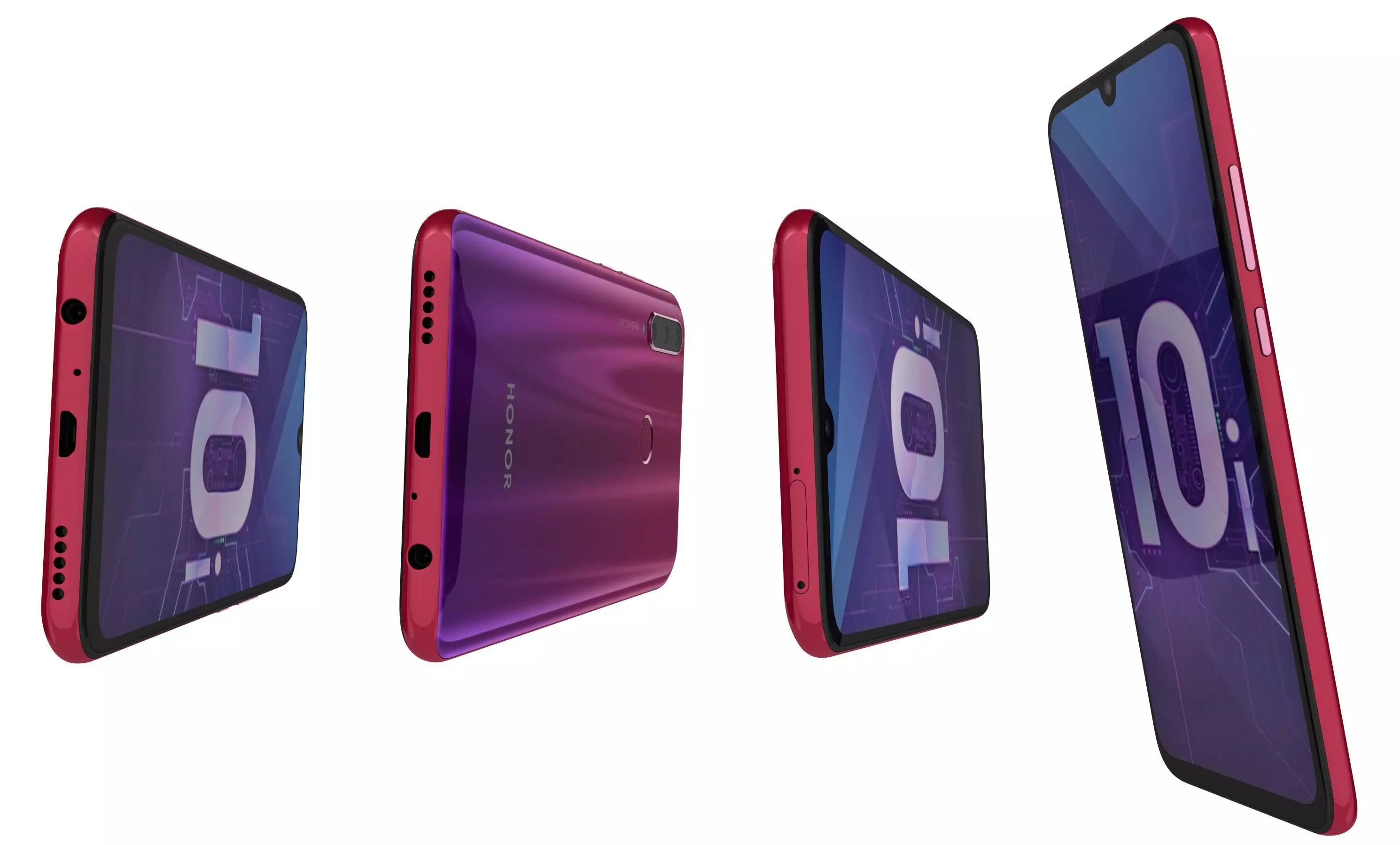 Honor 20 Lite Phantom Red High Poly  3D model_6