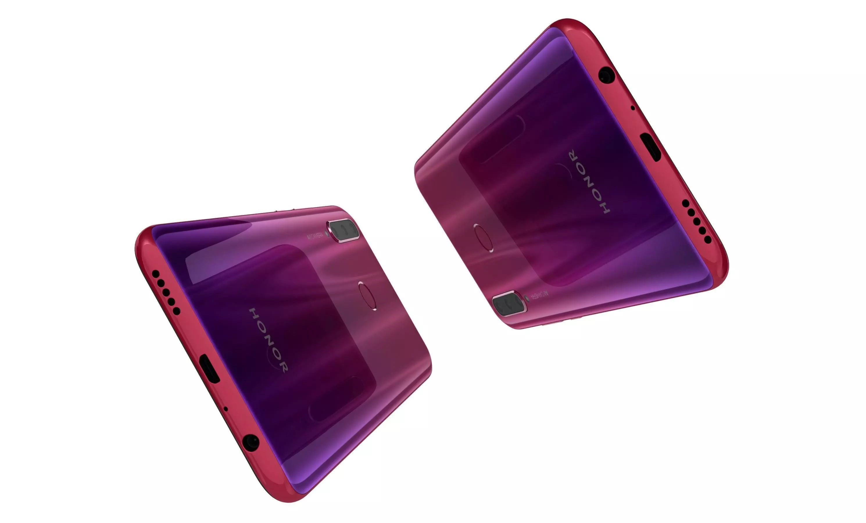 Honor 20 Lite Phantom Red High Poly  3D model_4