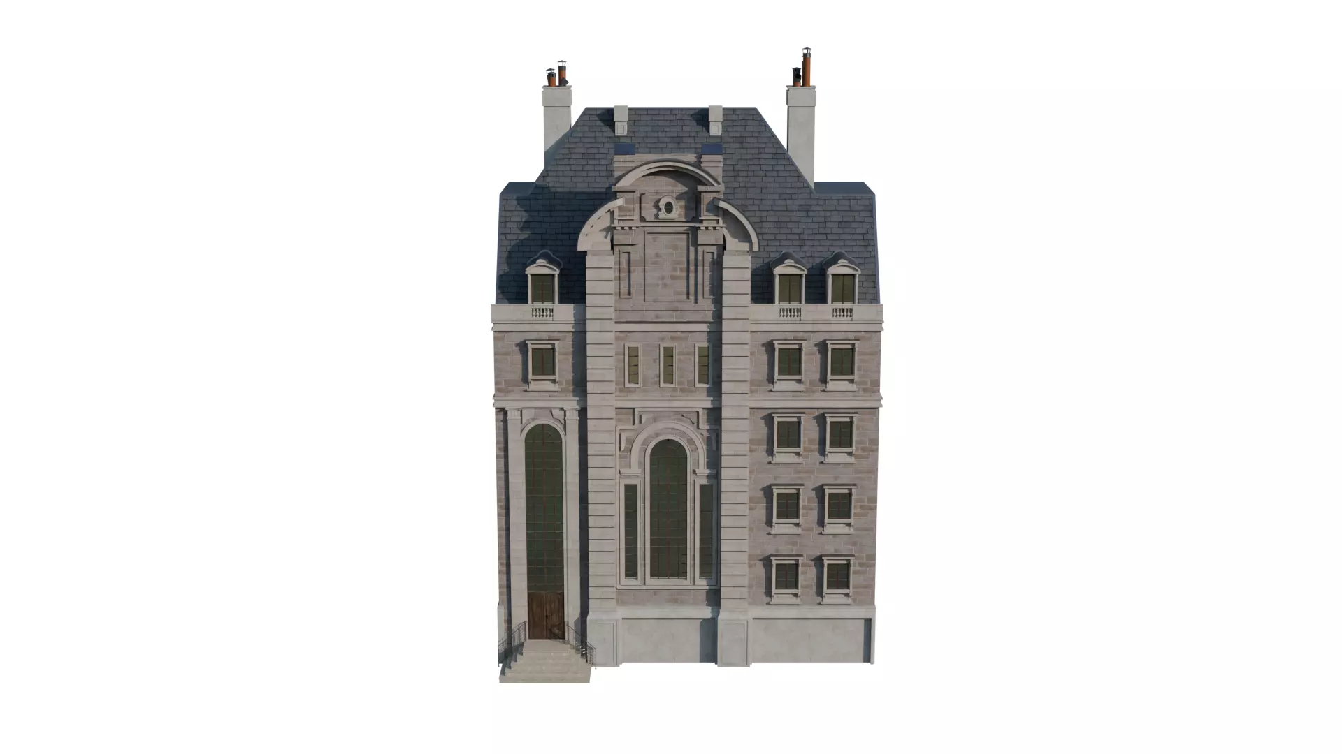 Classical European Building - House 15 3D model_5