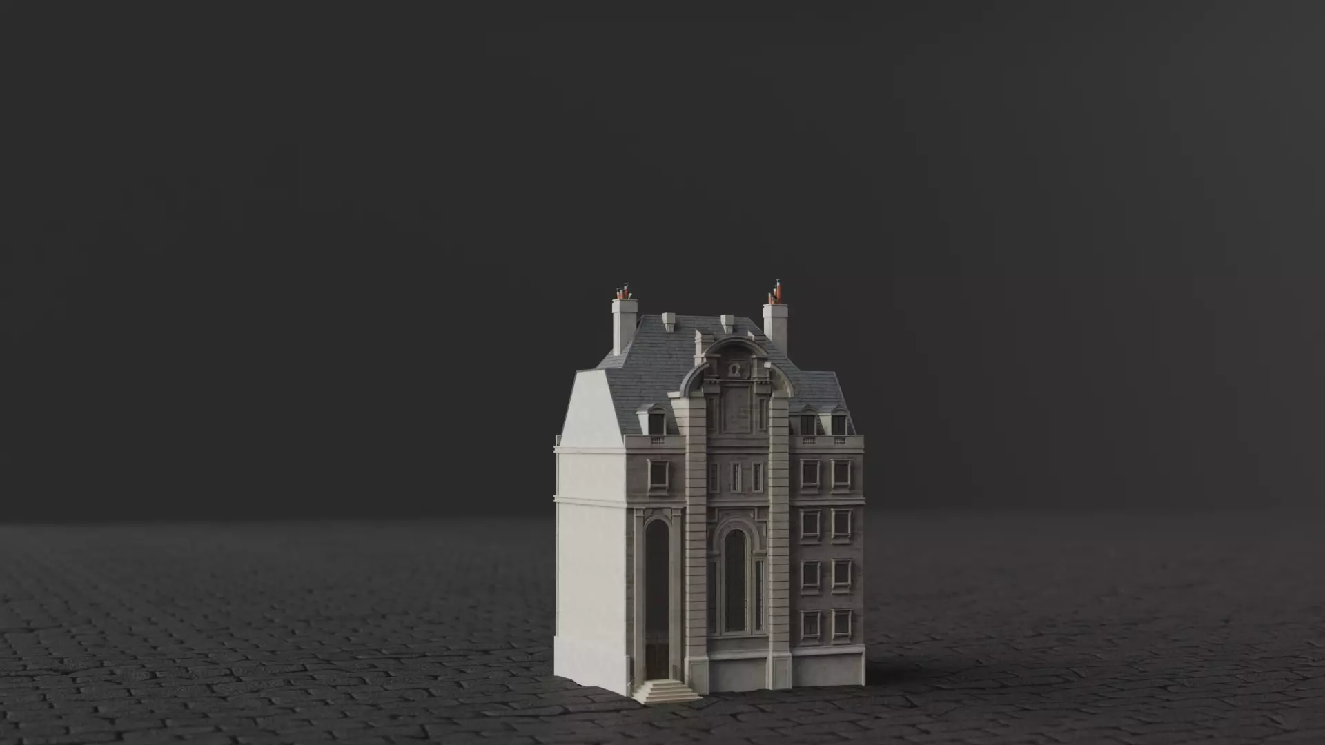 Classical European Building - House 15 3D model_0