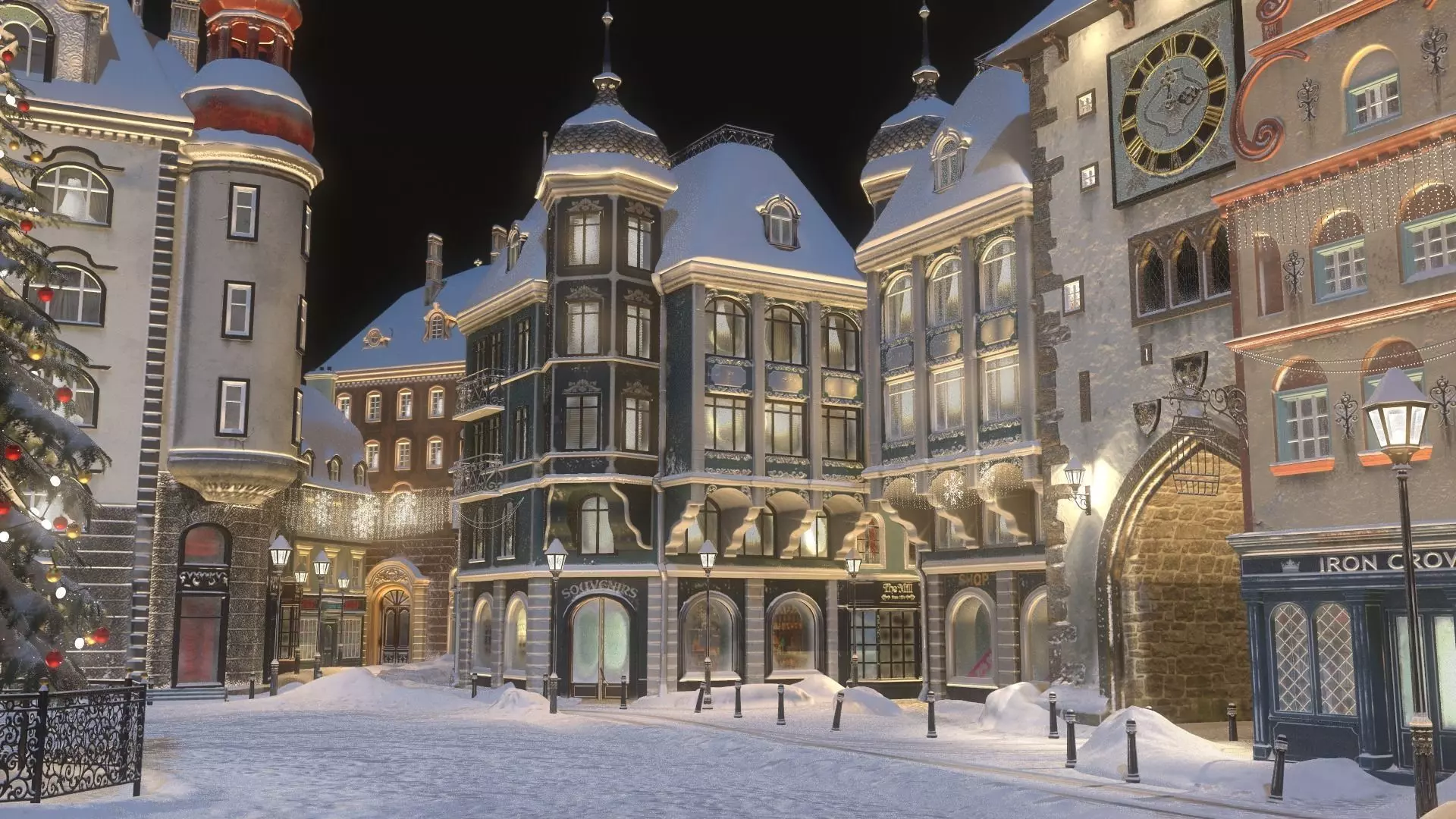 Town Square Christmas 3D model 3D model_6