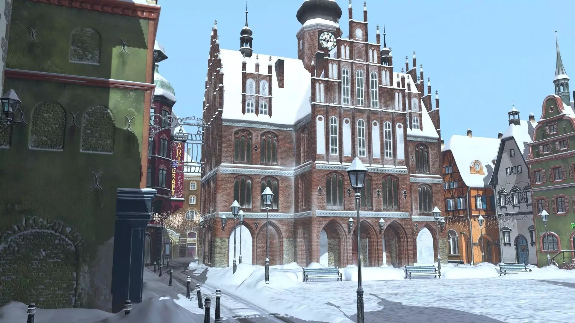 Town Square Christmas 3D model 3D model_43