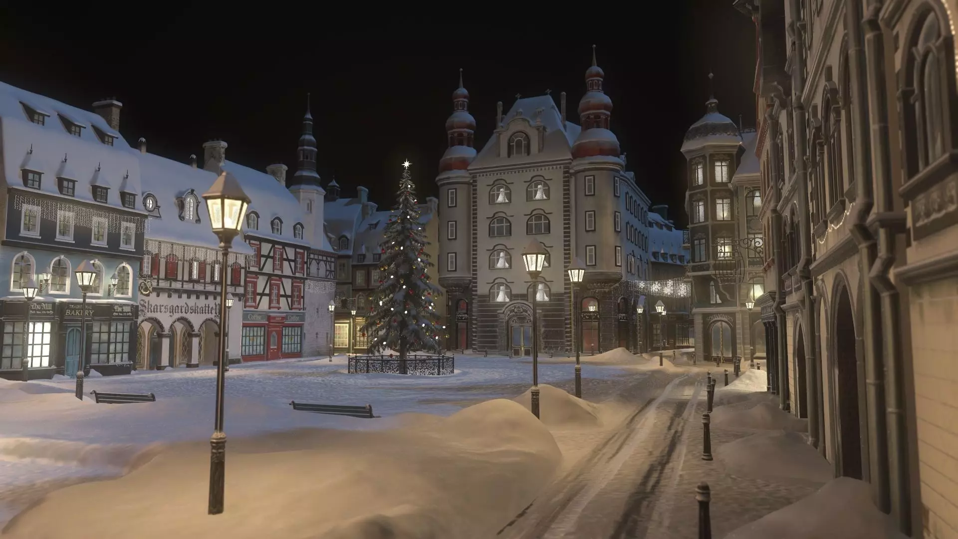 Town Square Christmas 3D model 3D model_25