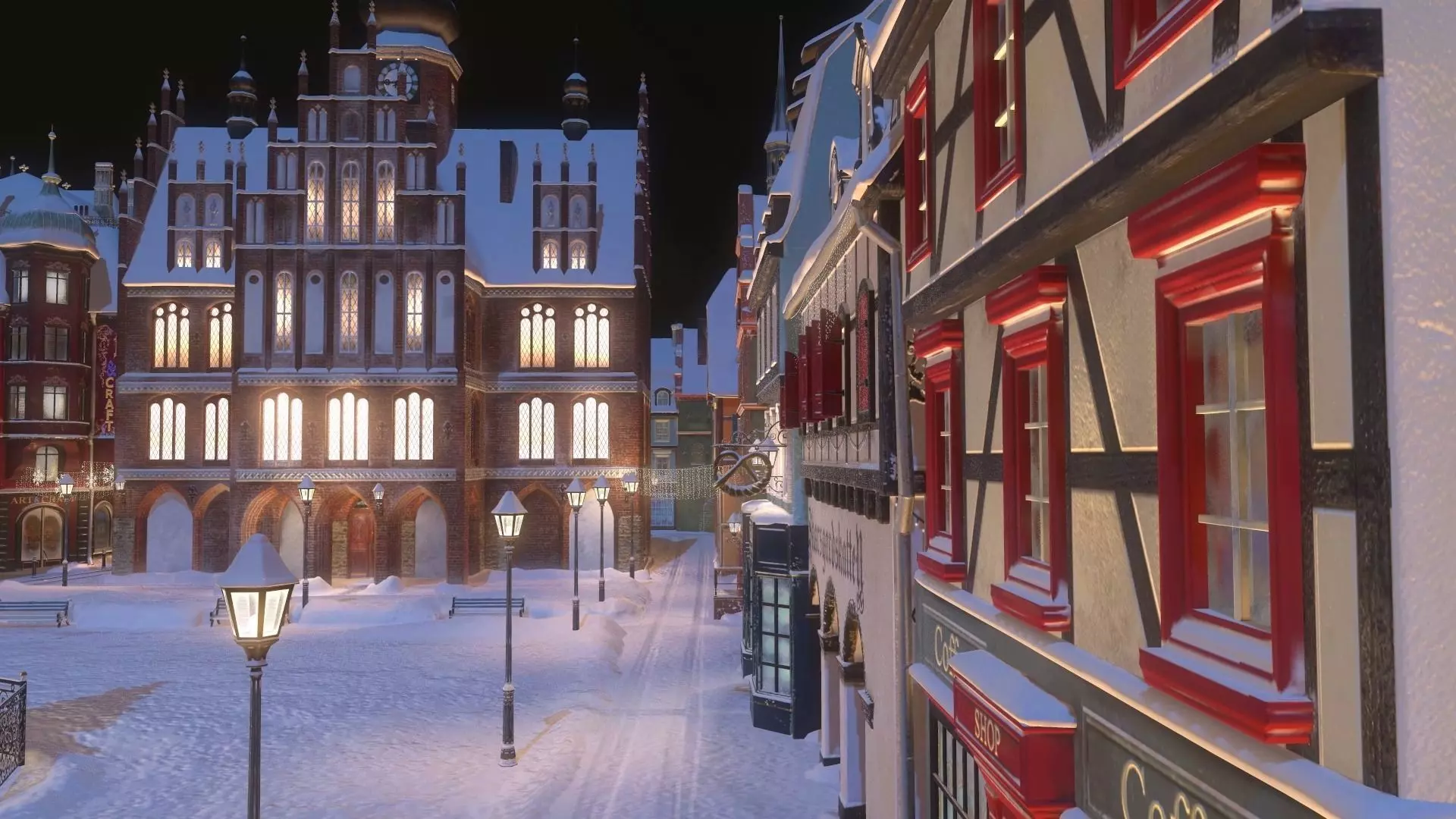 Town Square Christmas 3D model 3D model_29