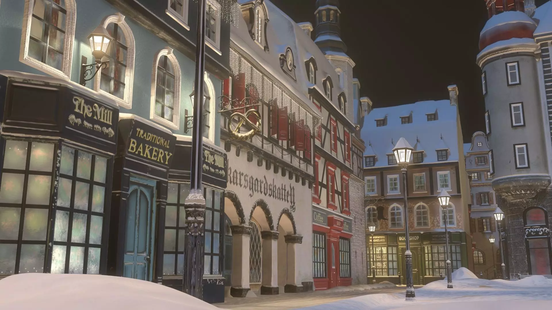 Town Square Christmas 3D model 3D model_8