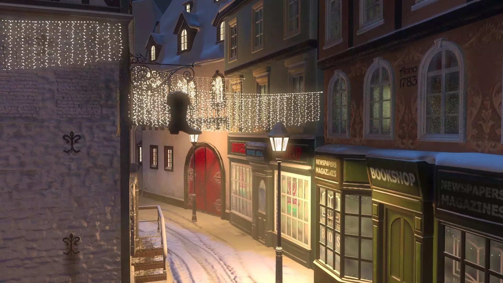 Town Square Christmas 3D model 3D model_1