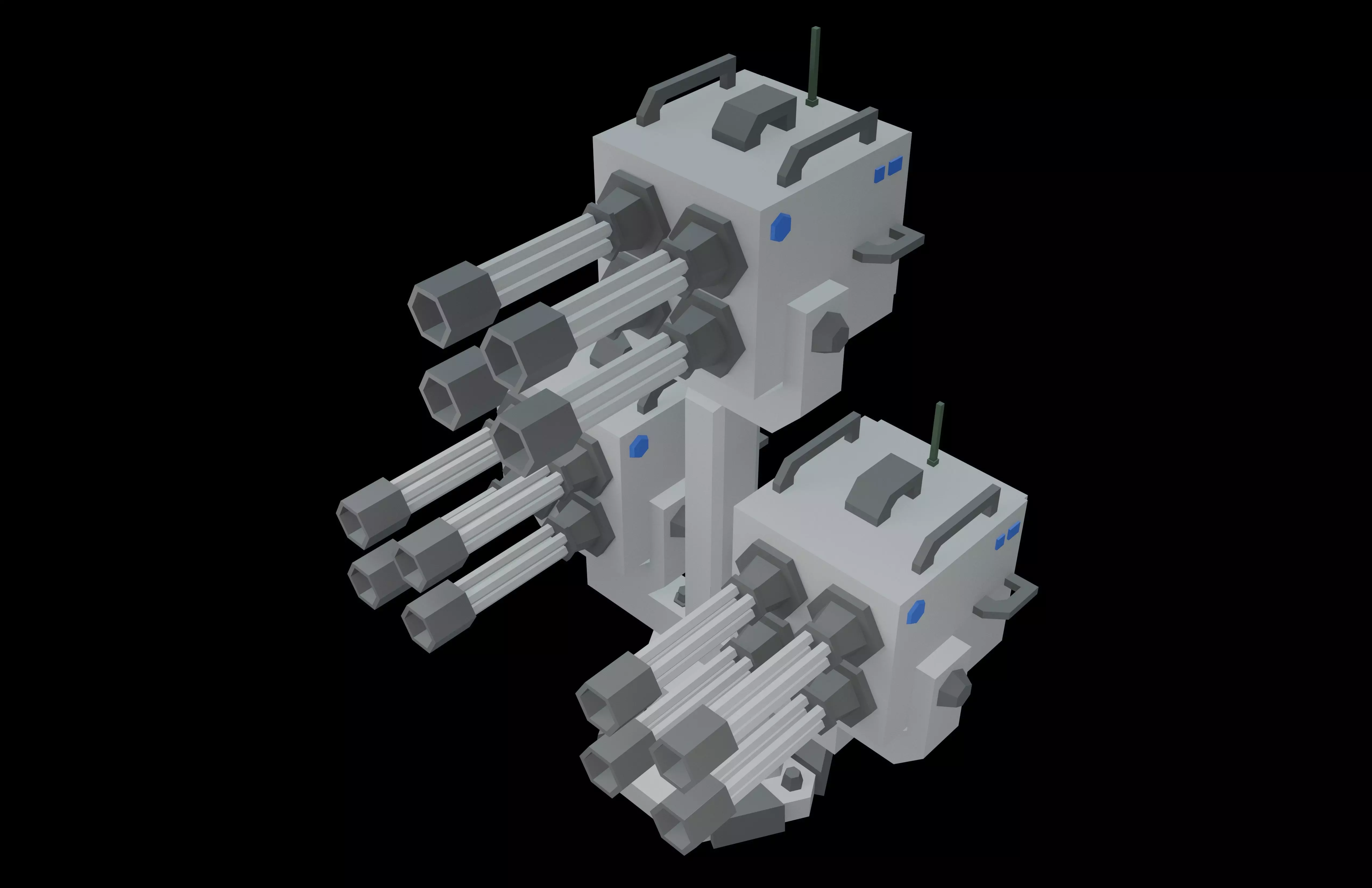Tower Defence Mechanical v6 001 Low-poly 3D model_2