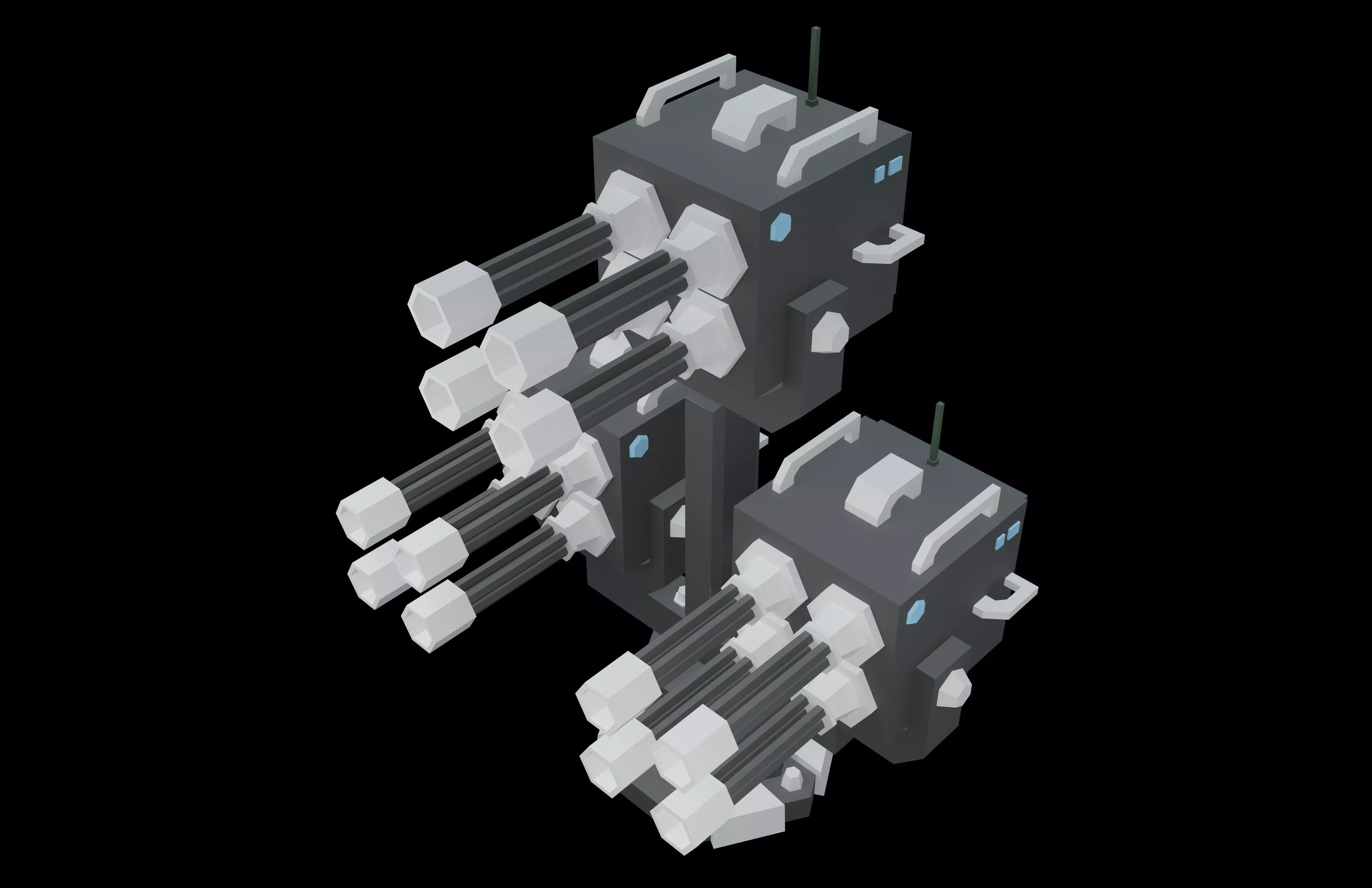 Tower Defence Mechanical v6 002 Low-poly 3D model_2