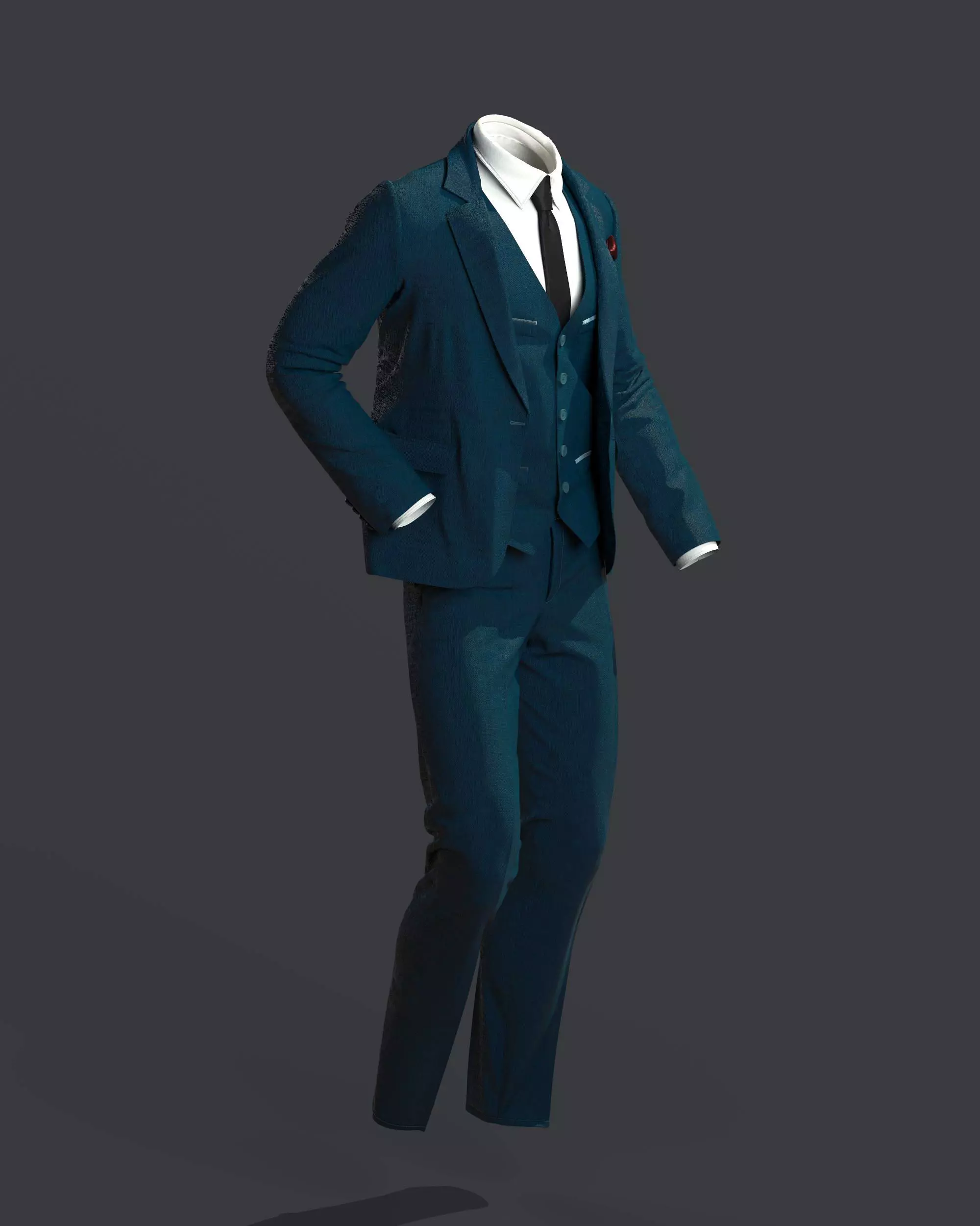 mens suit 3D model_2