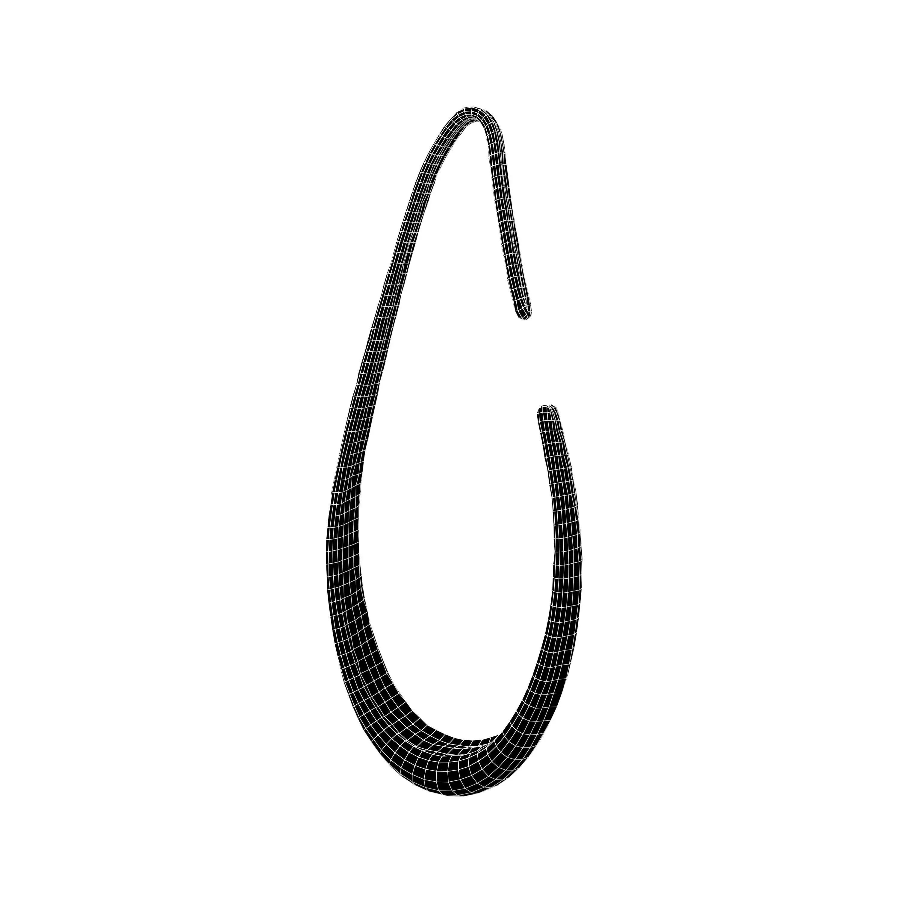 Water Drops Shape Earring v1 001 Low-poly 3D model_4