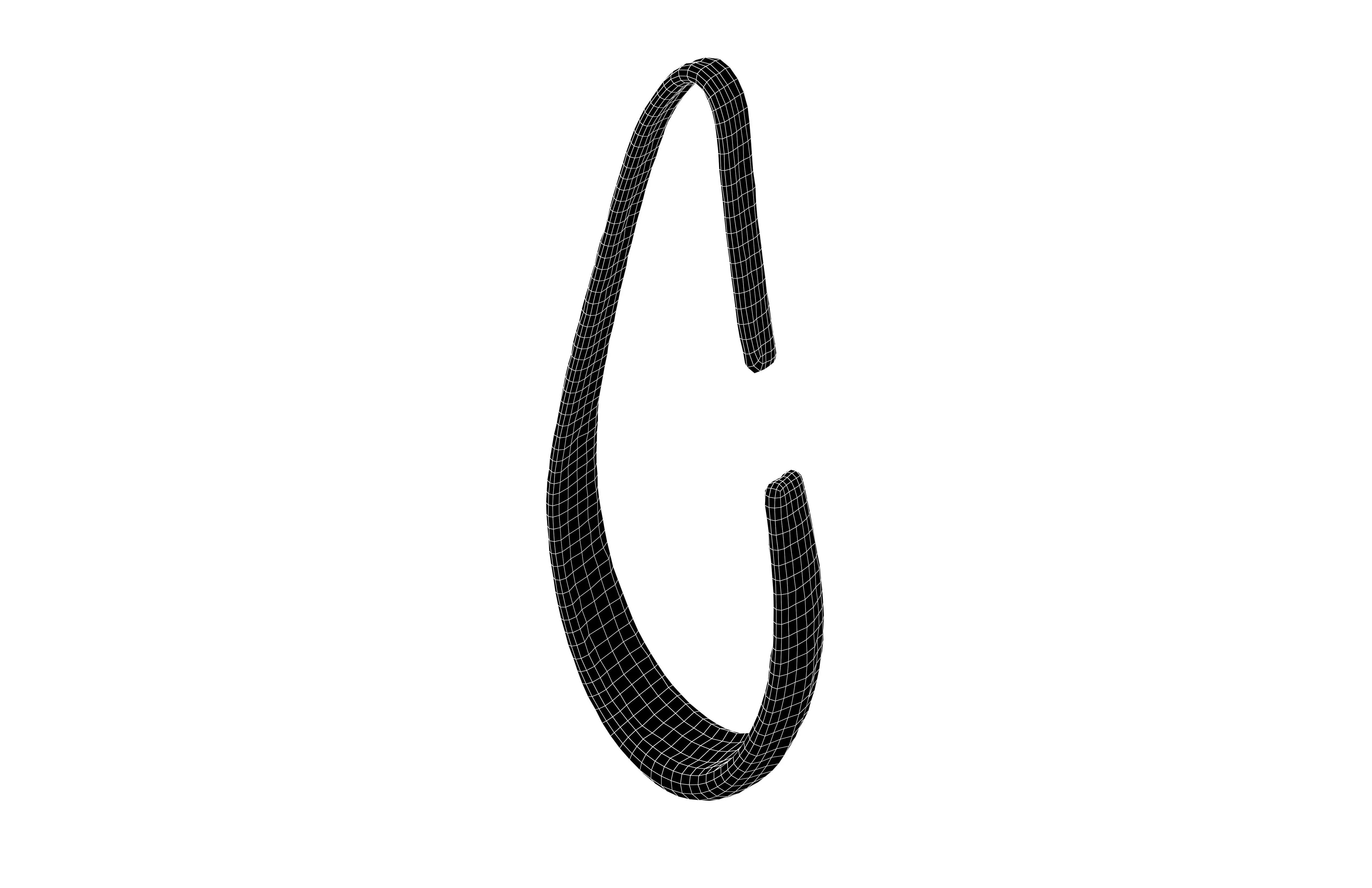 Water Drops Shape Earring v1 003 Low-poly 3D model_6