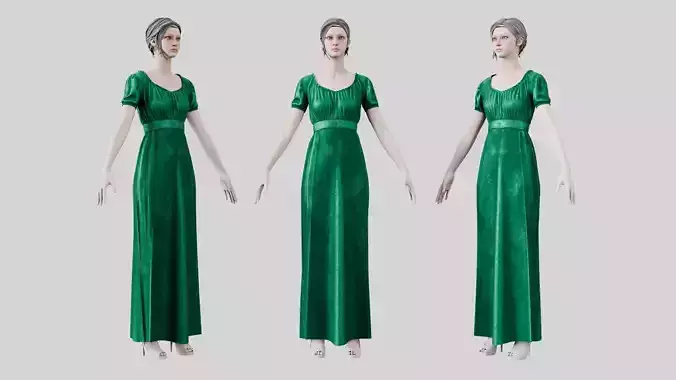 Dress 04 Emerald Velvet Green