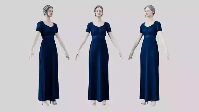 Dress 04 Indigo Velvet