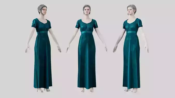 Dress 04 Teal Velvet