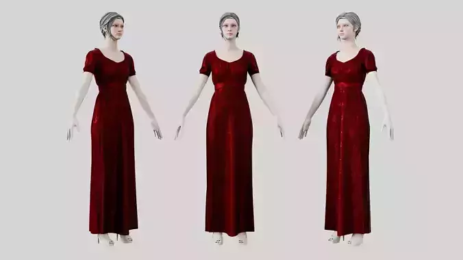 Dress 04 Burgundy Velvet With Design