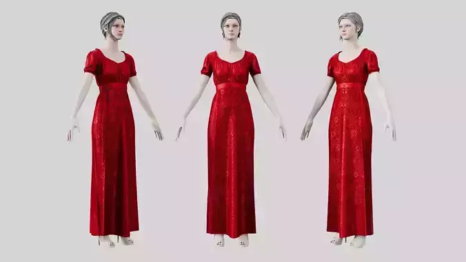 Dress 04 Ruby Velvet With Design