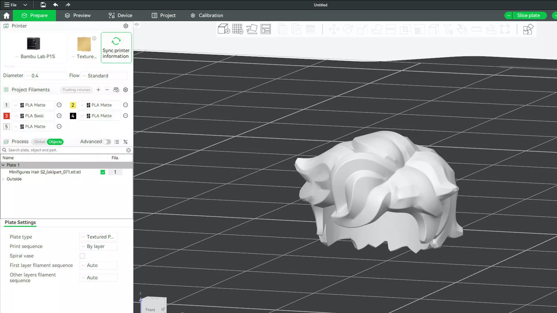 Custom3Dprint Minifigure Accessory - Minifigure Hair S2 - 072 3D print model_2