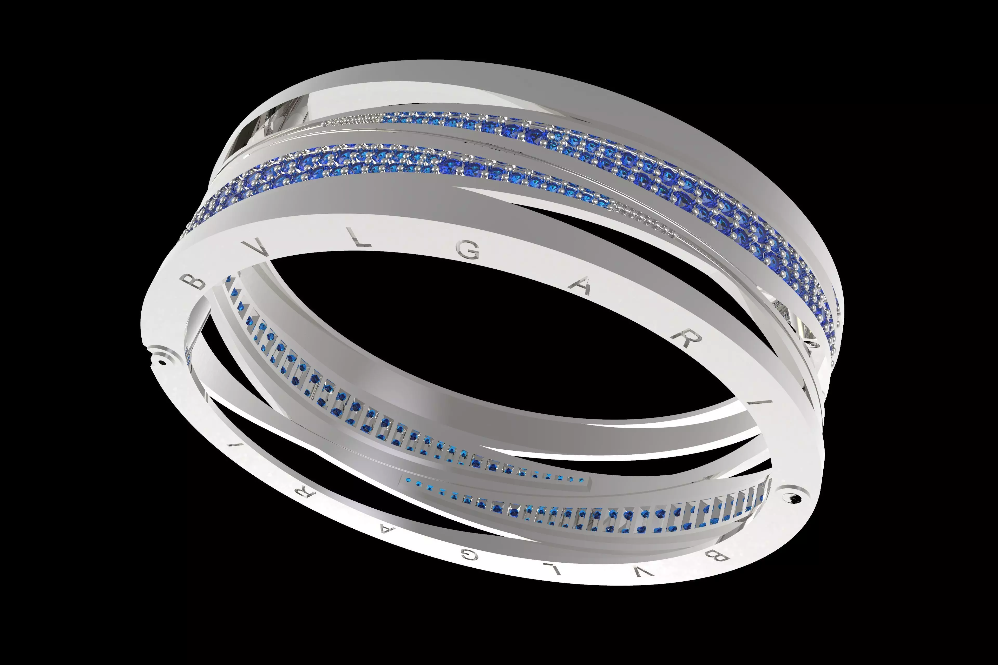 Bulgari Rose And Diamond Bracelet 3D print model_10