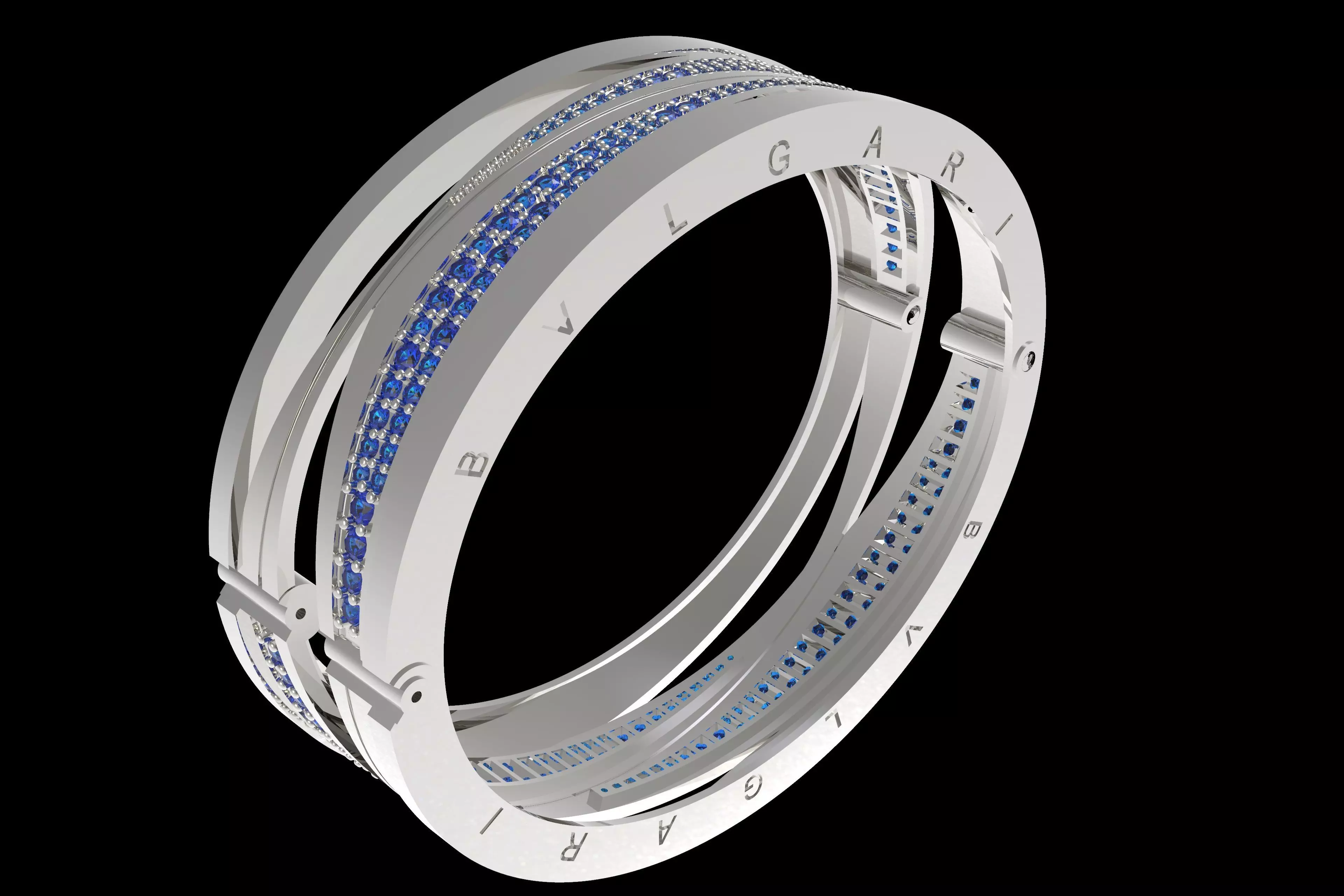Bulgari Rose And Diamond Bracelet 3D print model_12