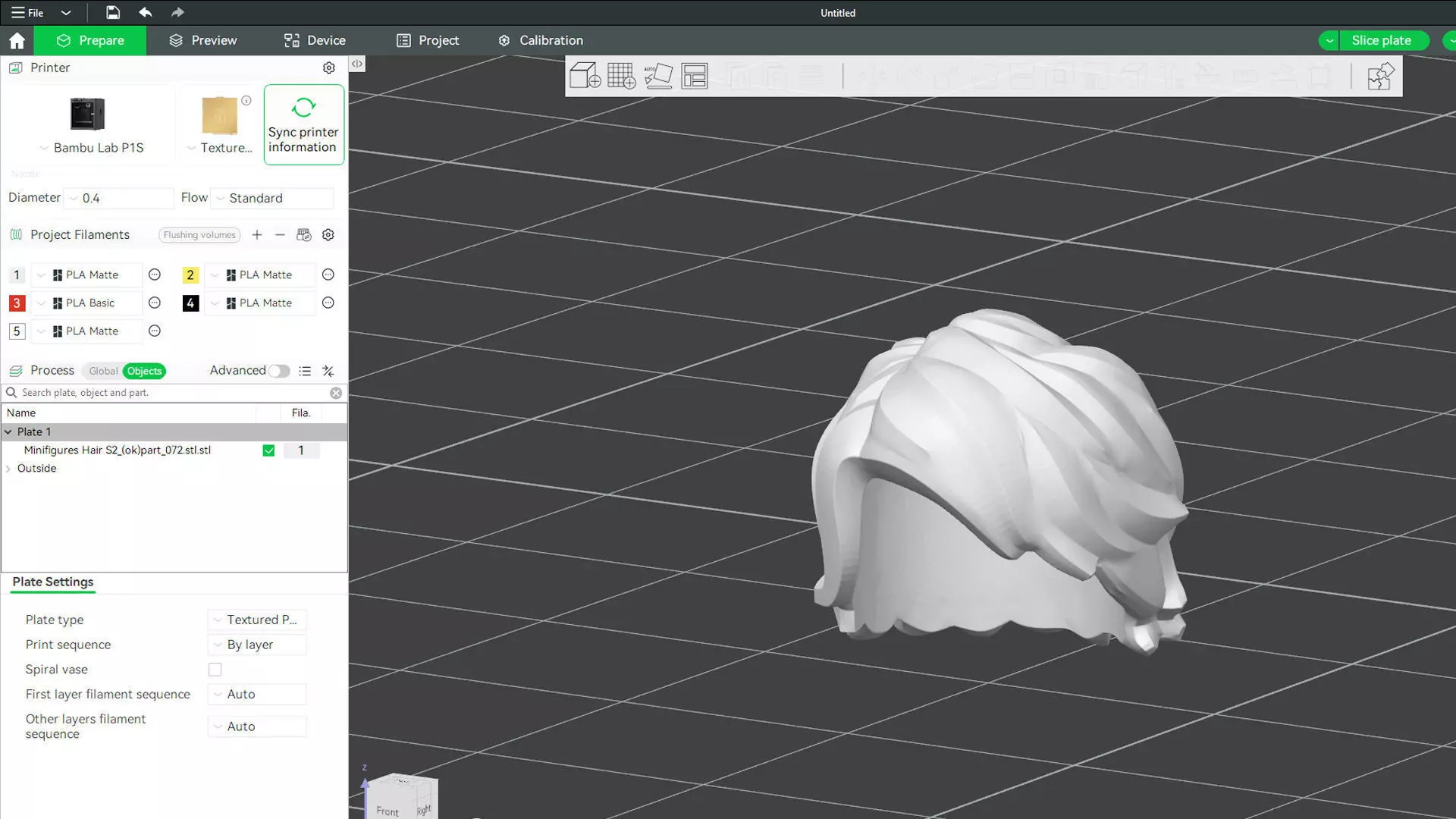 Custom3Dprint Minifigure Accessory - Minifigure Hair S2 - 073 3D print model_3