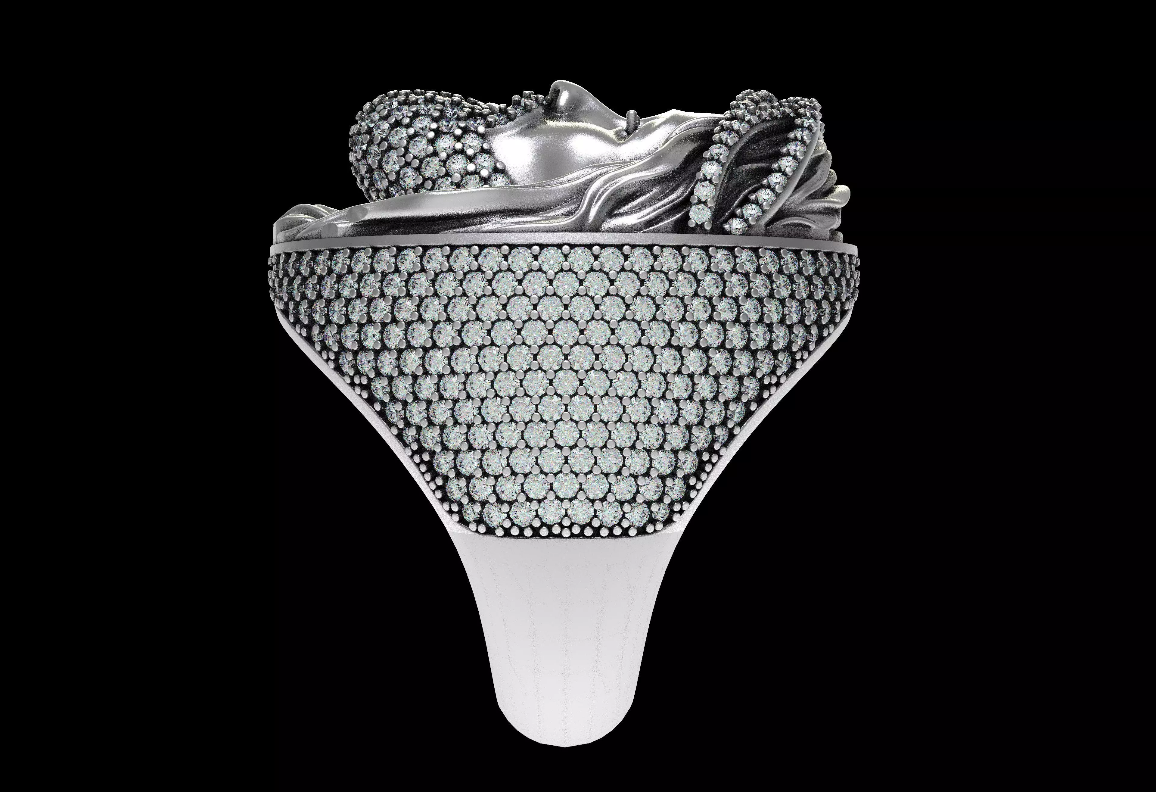 Christian Jesus Face Ring 3D print model_8