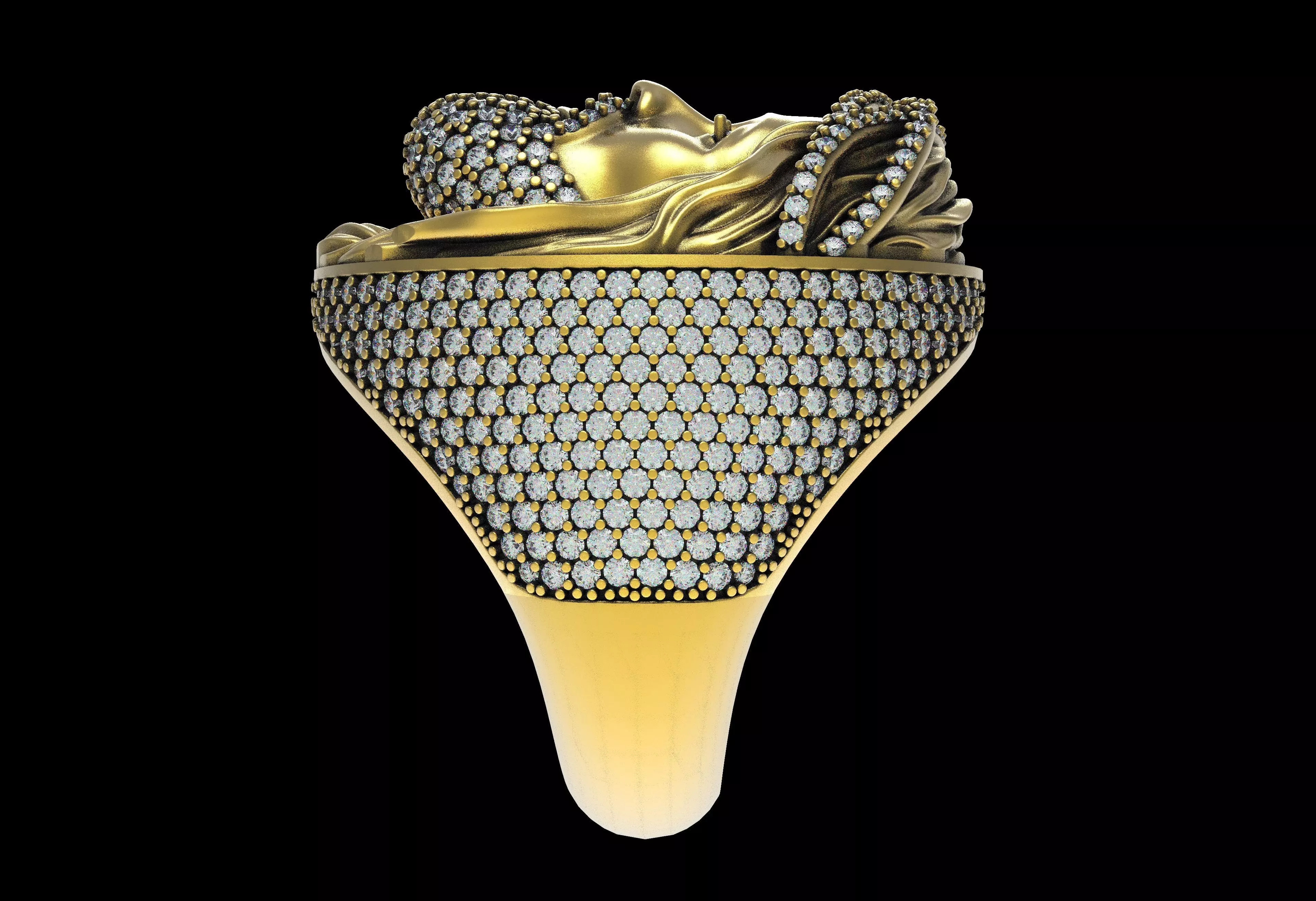 Christian Jesus Face Ring 3D print model_2