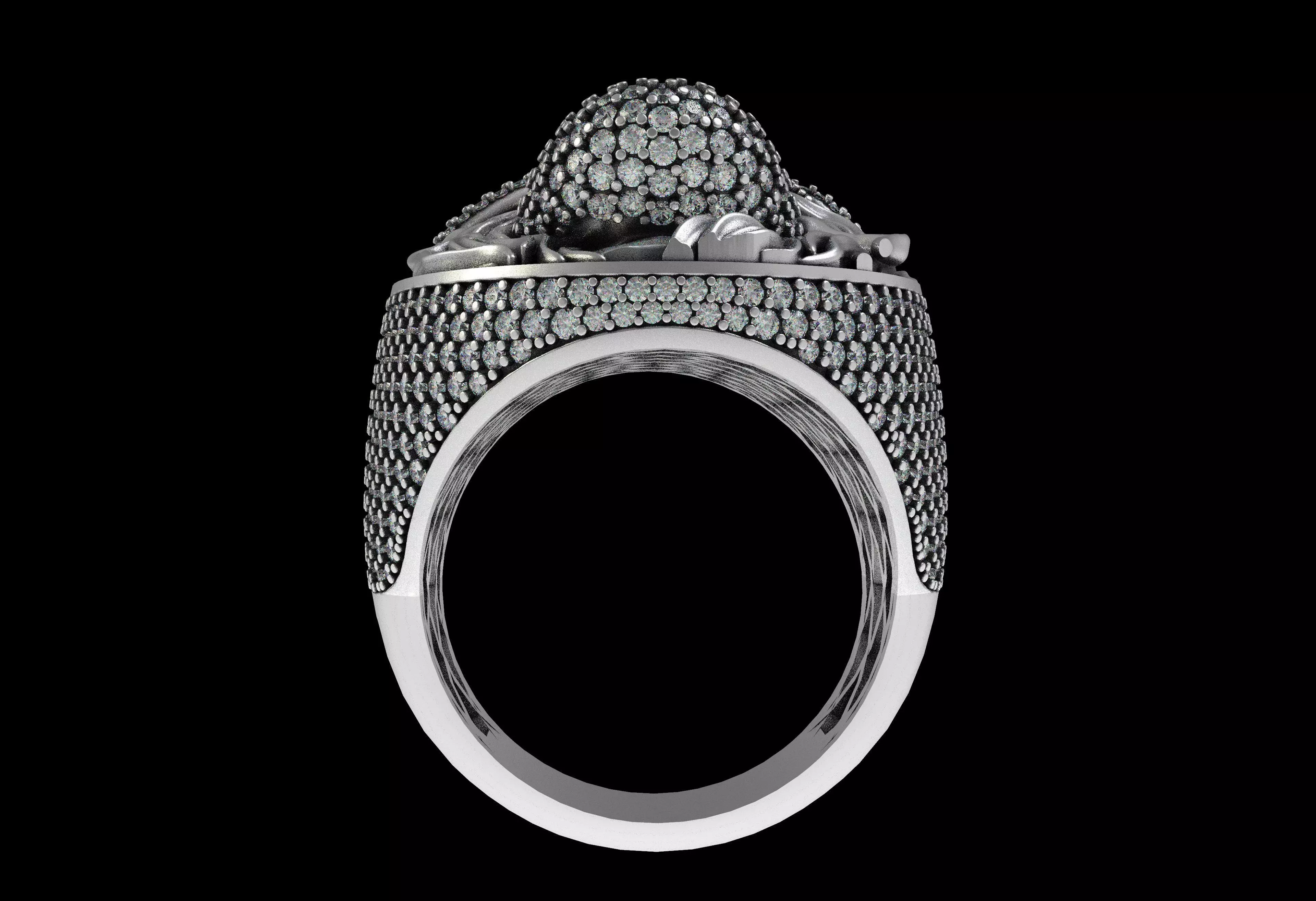 Christian Jesus Face Ring 3D print model_7