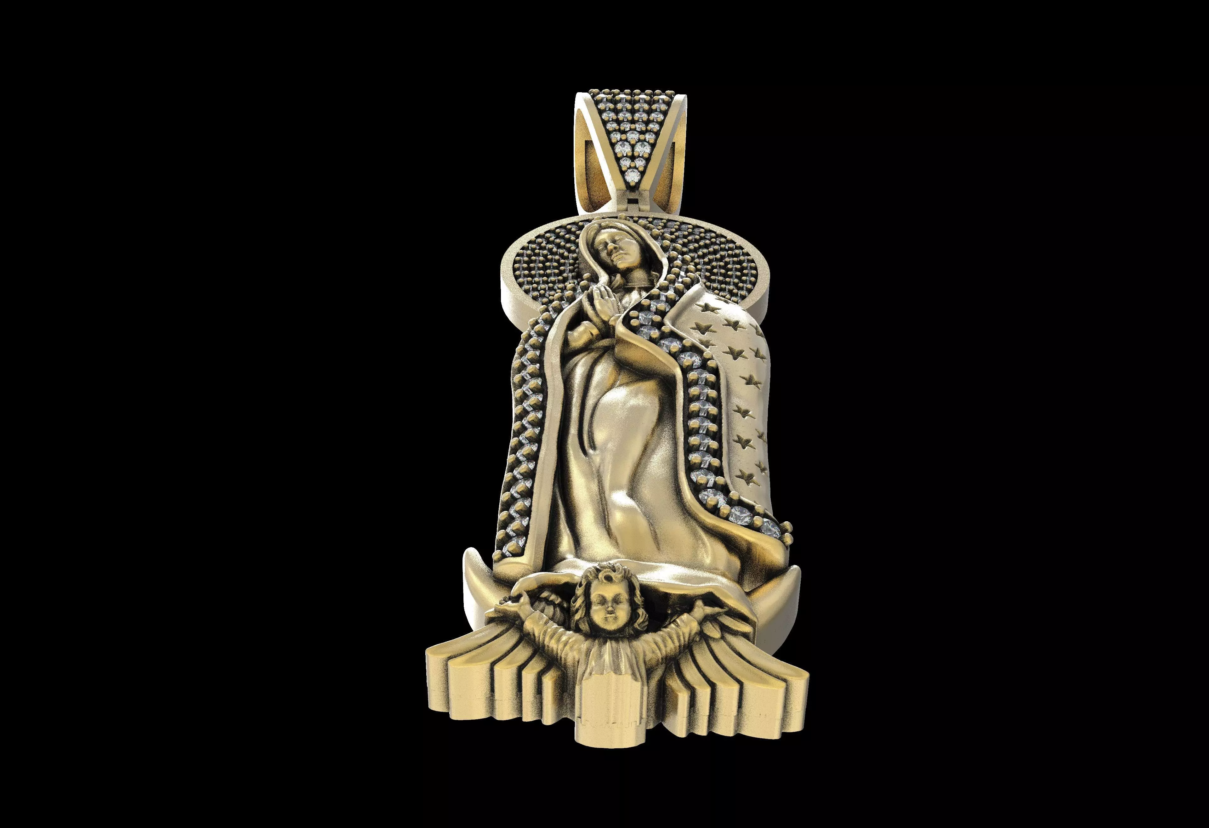 De Virgen De Guadalupe Pendant 3D print model_3