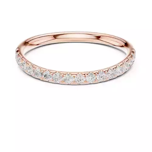 Round Diamond Curved Stacking Wedding Band ALL SIZES STL Video