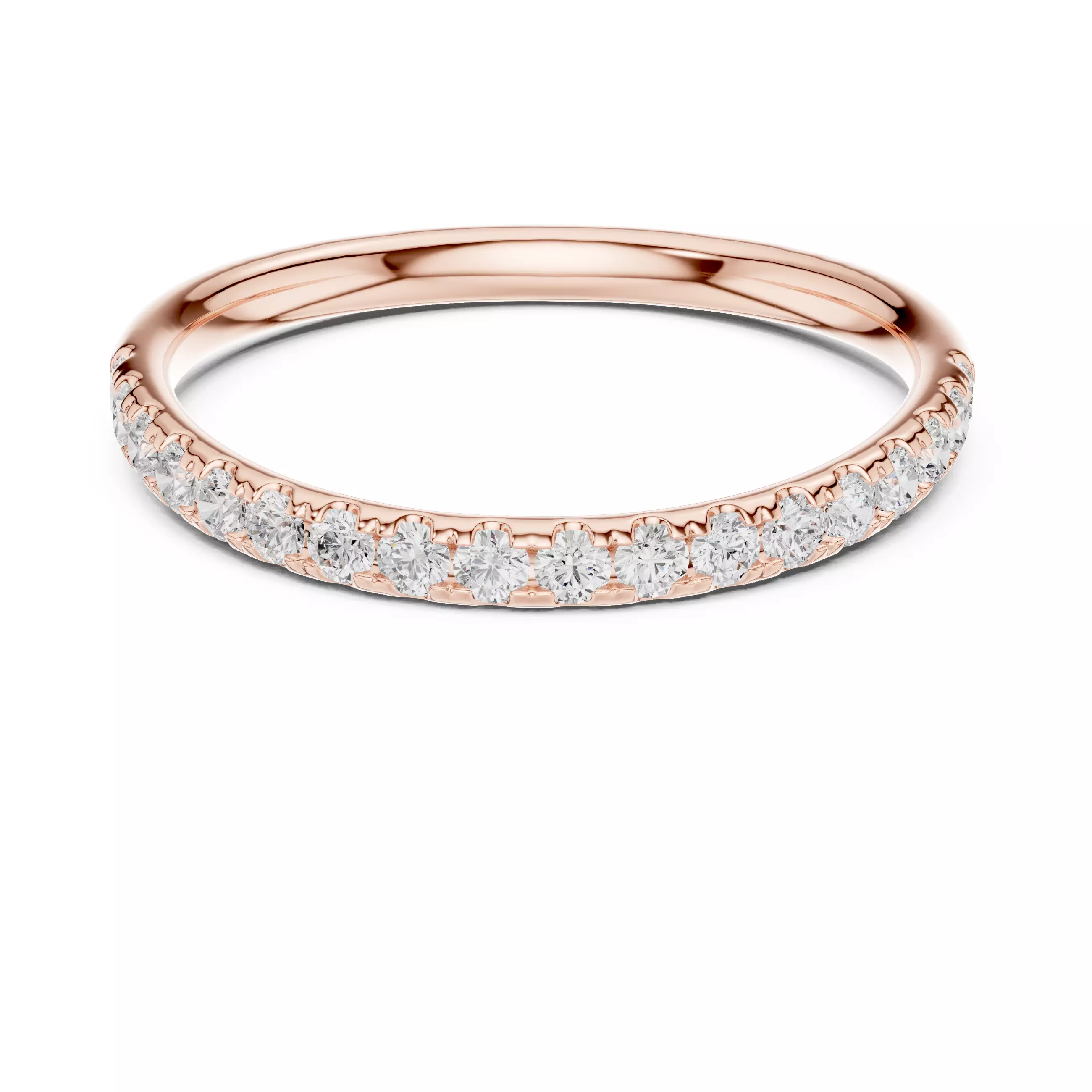 Round Diamond Curved Stacking Wedding Band ALL SIZES STL Video 3D print model