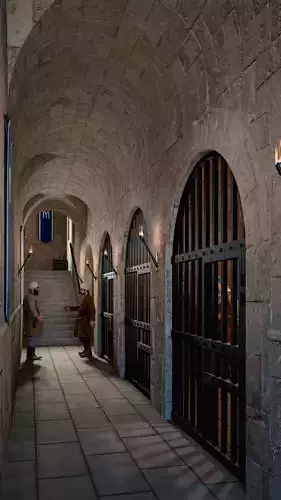 Medieval Dungeon Corridor - PBR Textures -D5 Render Scene 