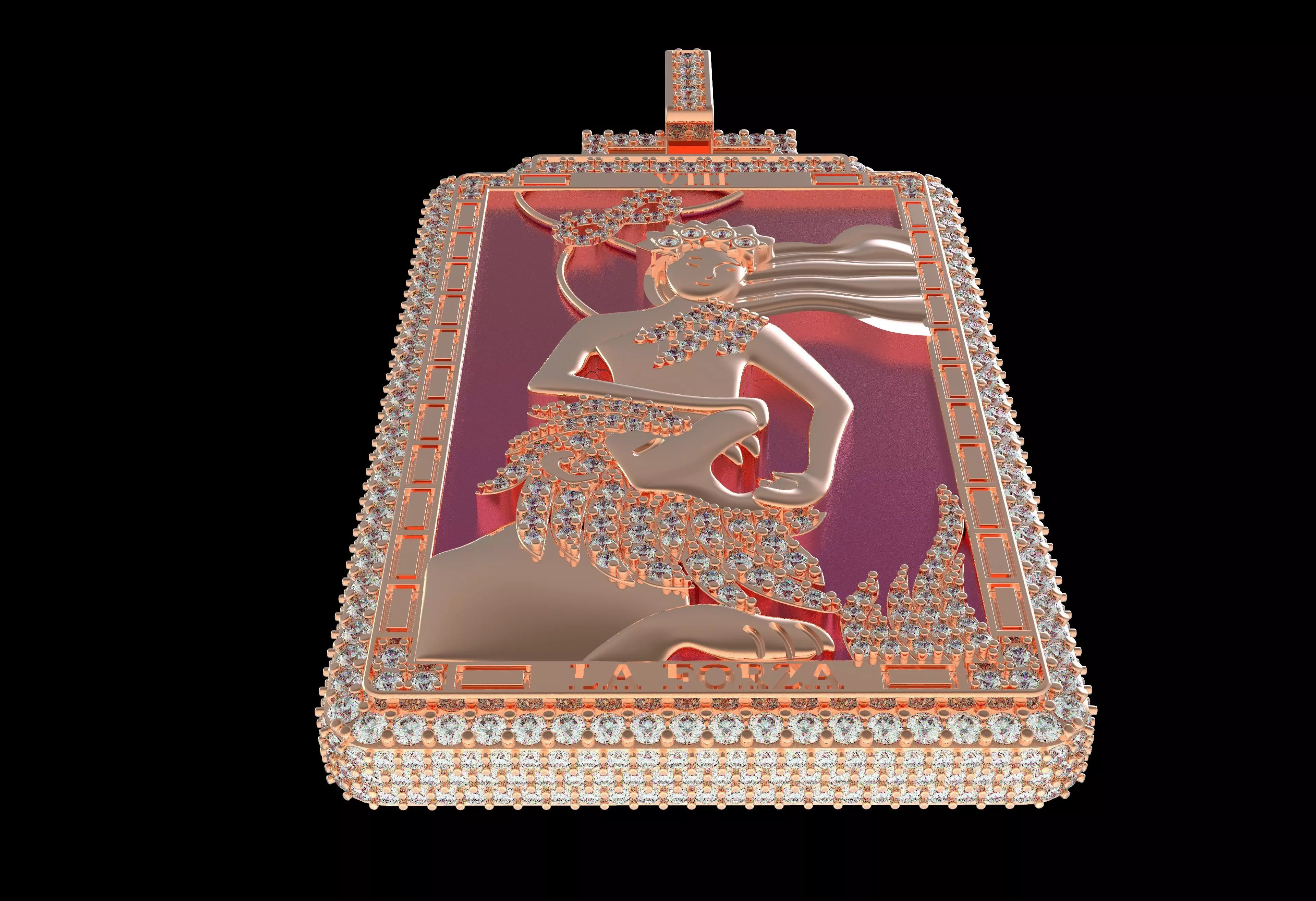 LA FORZA Tarot Card Enamel Pendants 3D print model_15