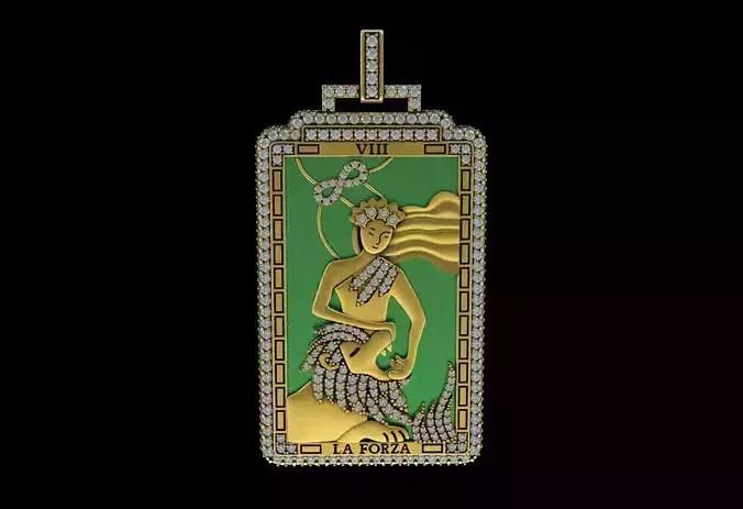 LA FORZA Tarot Card Enamel Pendants