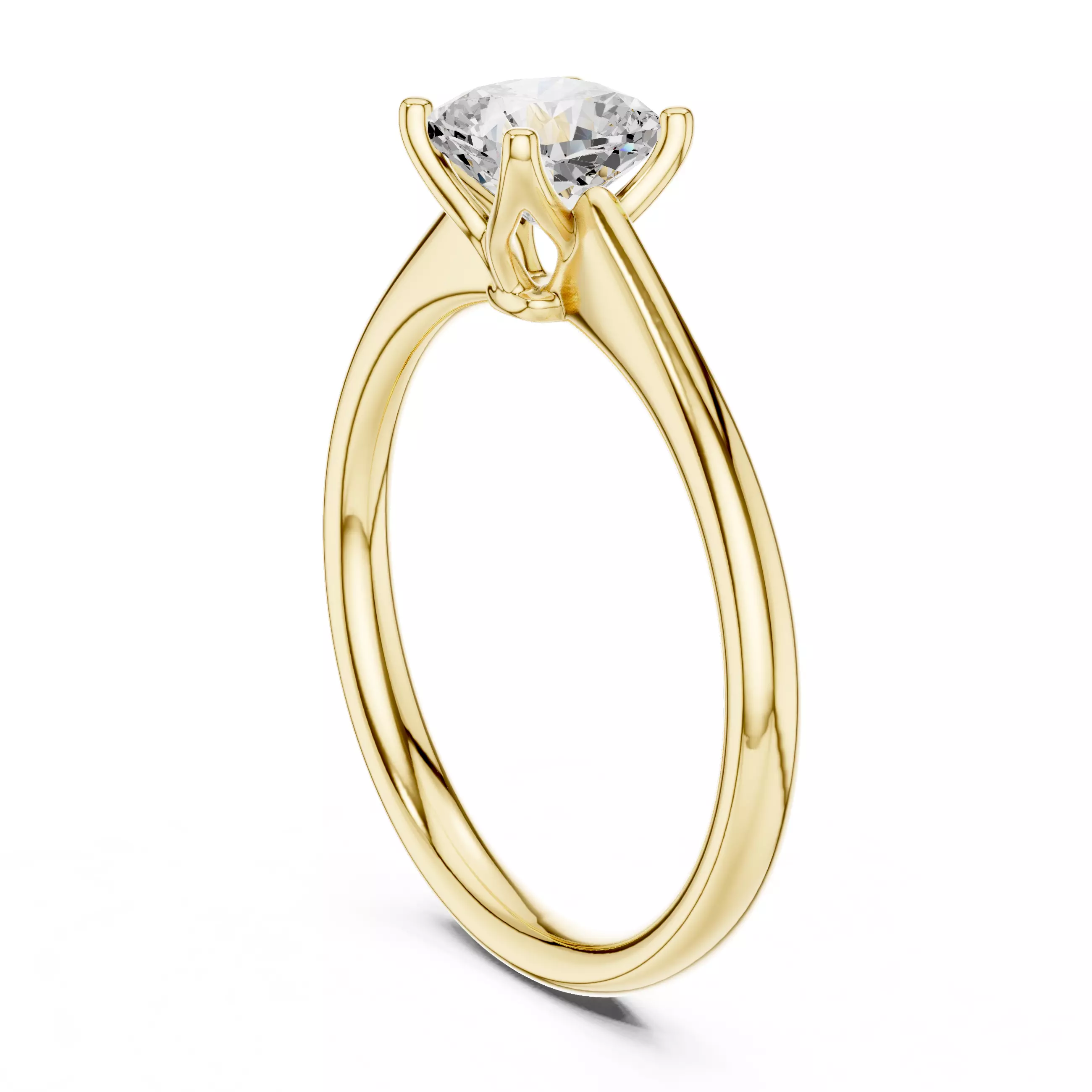 Solitaire Cushion Diamond Engagement Ring ALL SIZES STL Video 3D print model_6