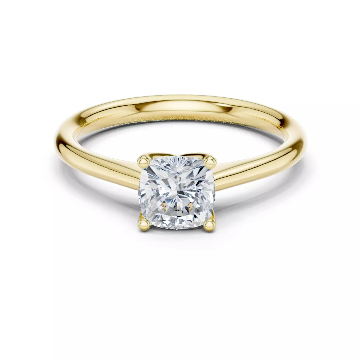 Solitaire Cushion Diamond Engagement Ring ALL SIZES STL Video 3D print model_13