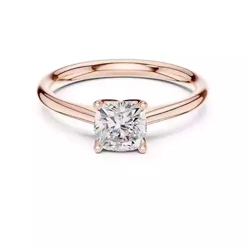 Solitaire Cushion Diamond Engagement Ring ALL SIZES STL Video