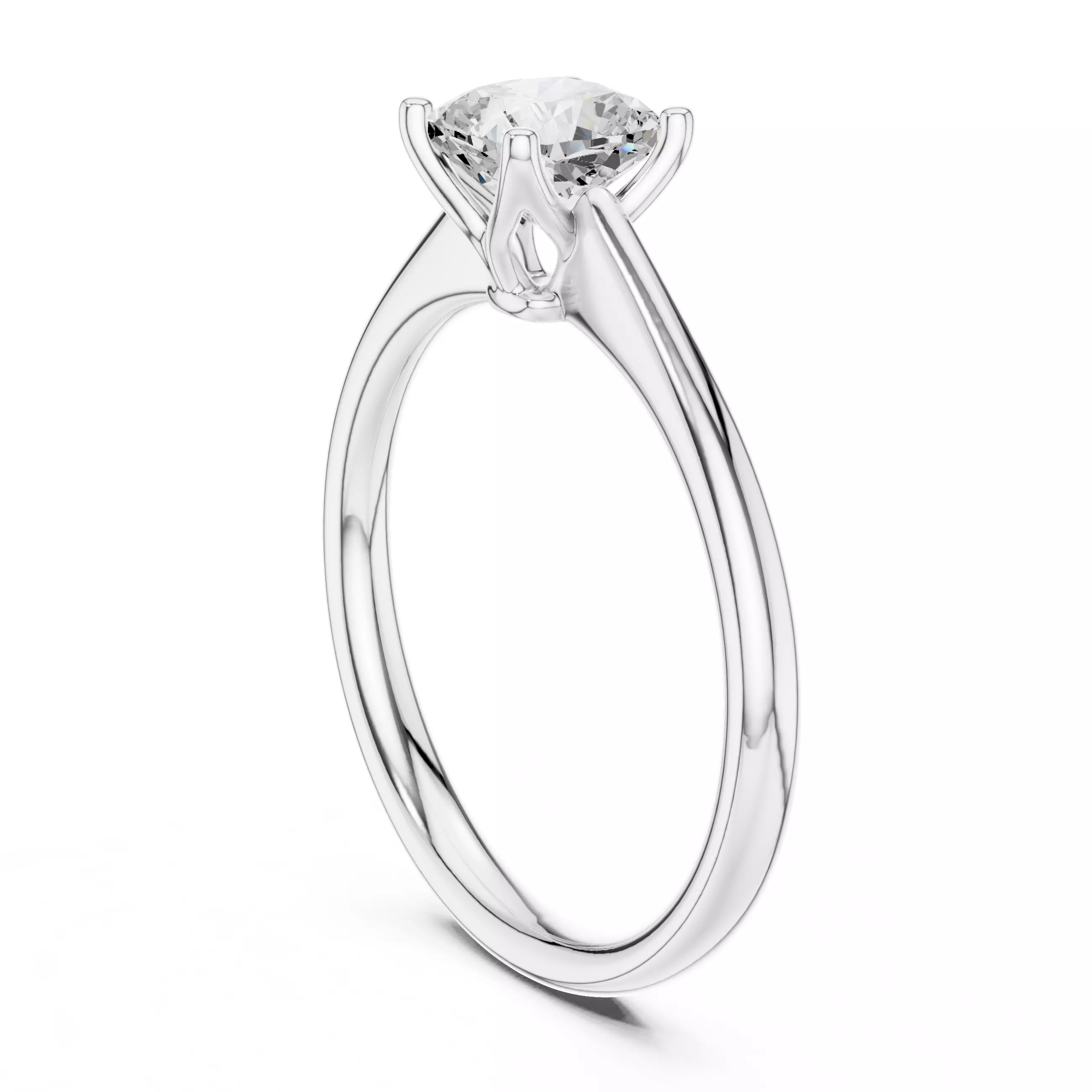 Solitaire Cushion Diamond Engagement Ring ALL SIZES STL Video 3D print model_9