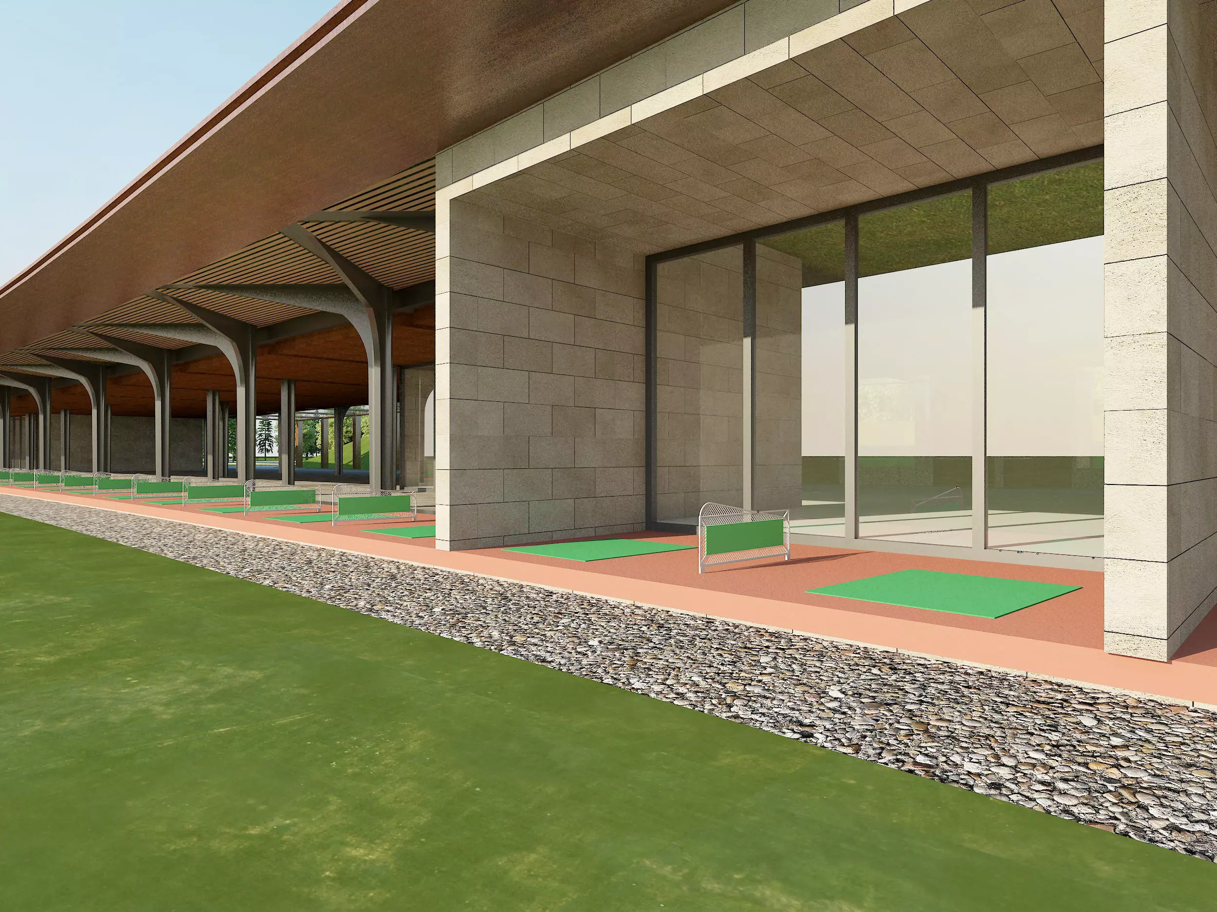 Golf course Low-poly 3D model_1