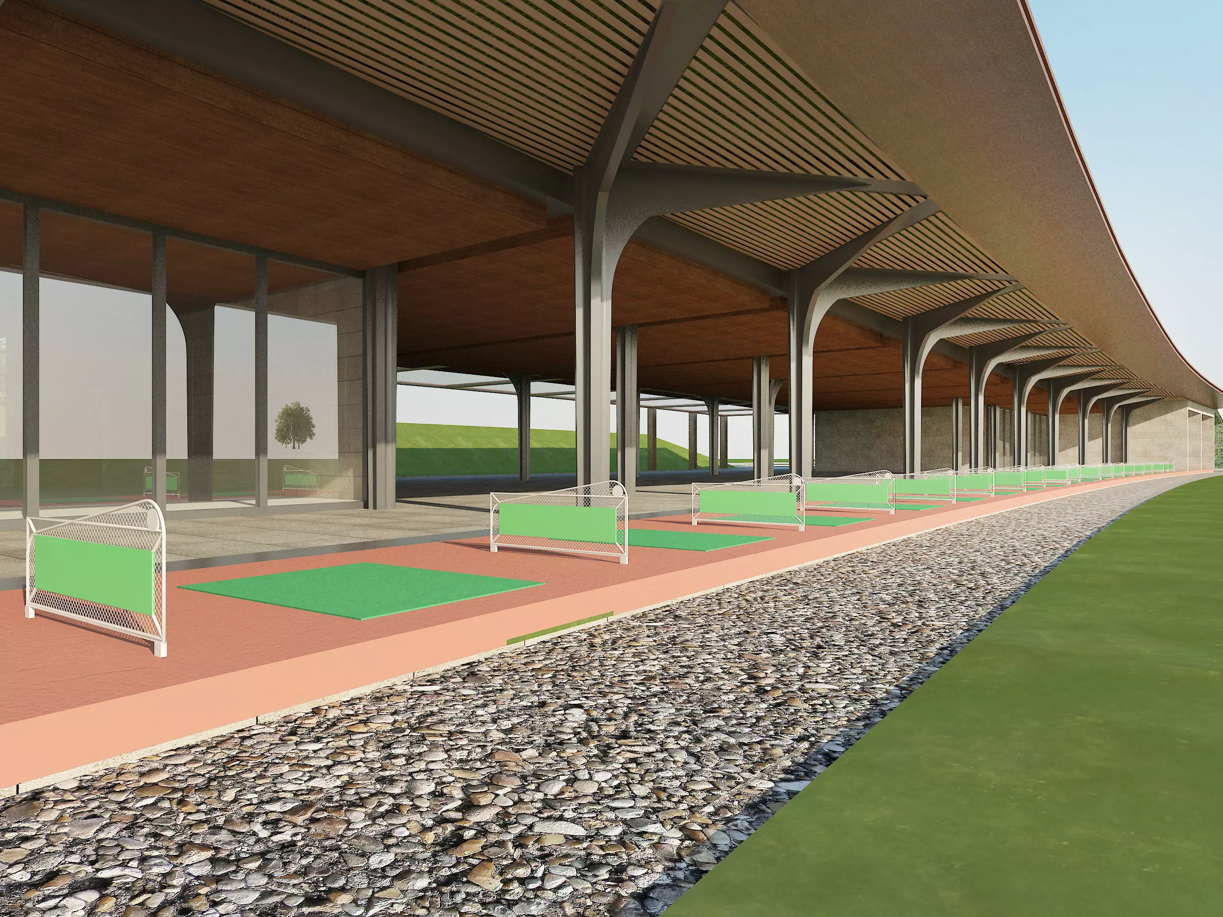 Golf course Low-poly 3D model_2