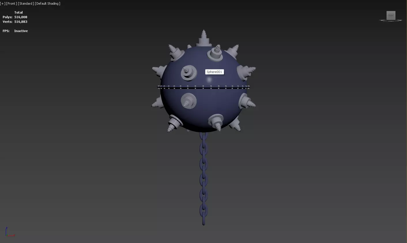 Underwater Naval Mine 3D model_3