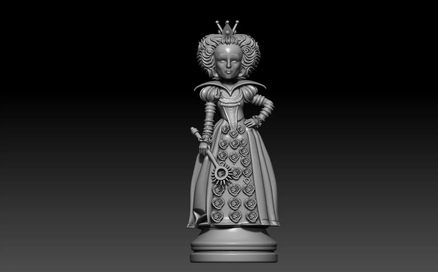 Printed Wonderland chess set 3D print model_2