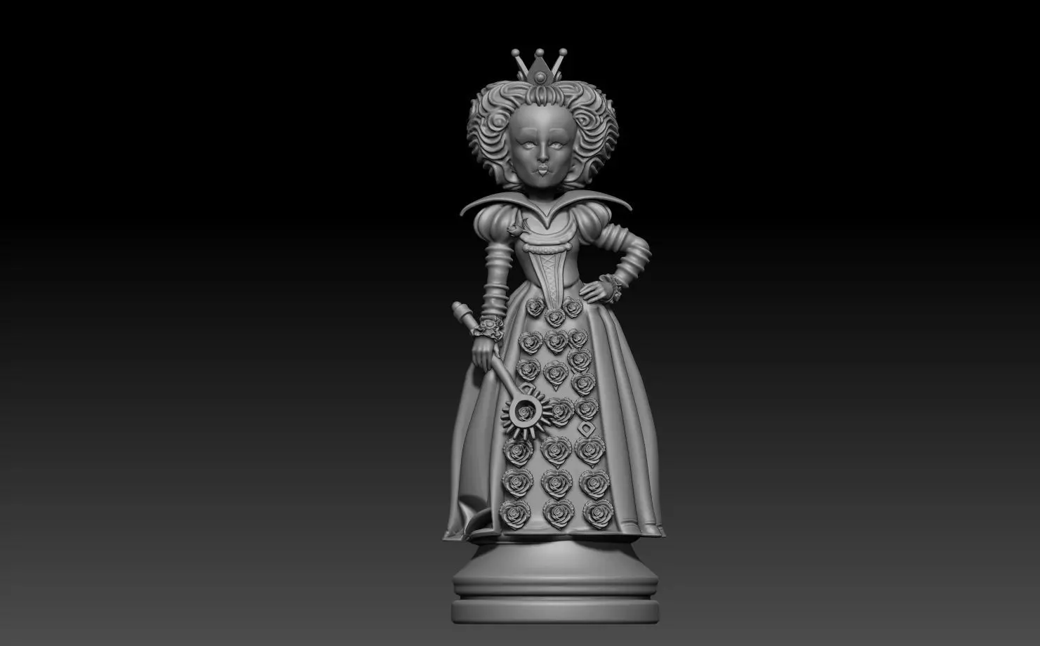 Printed Wonderland chess set 3D print model_1