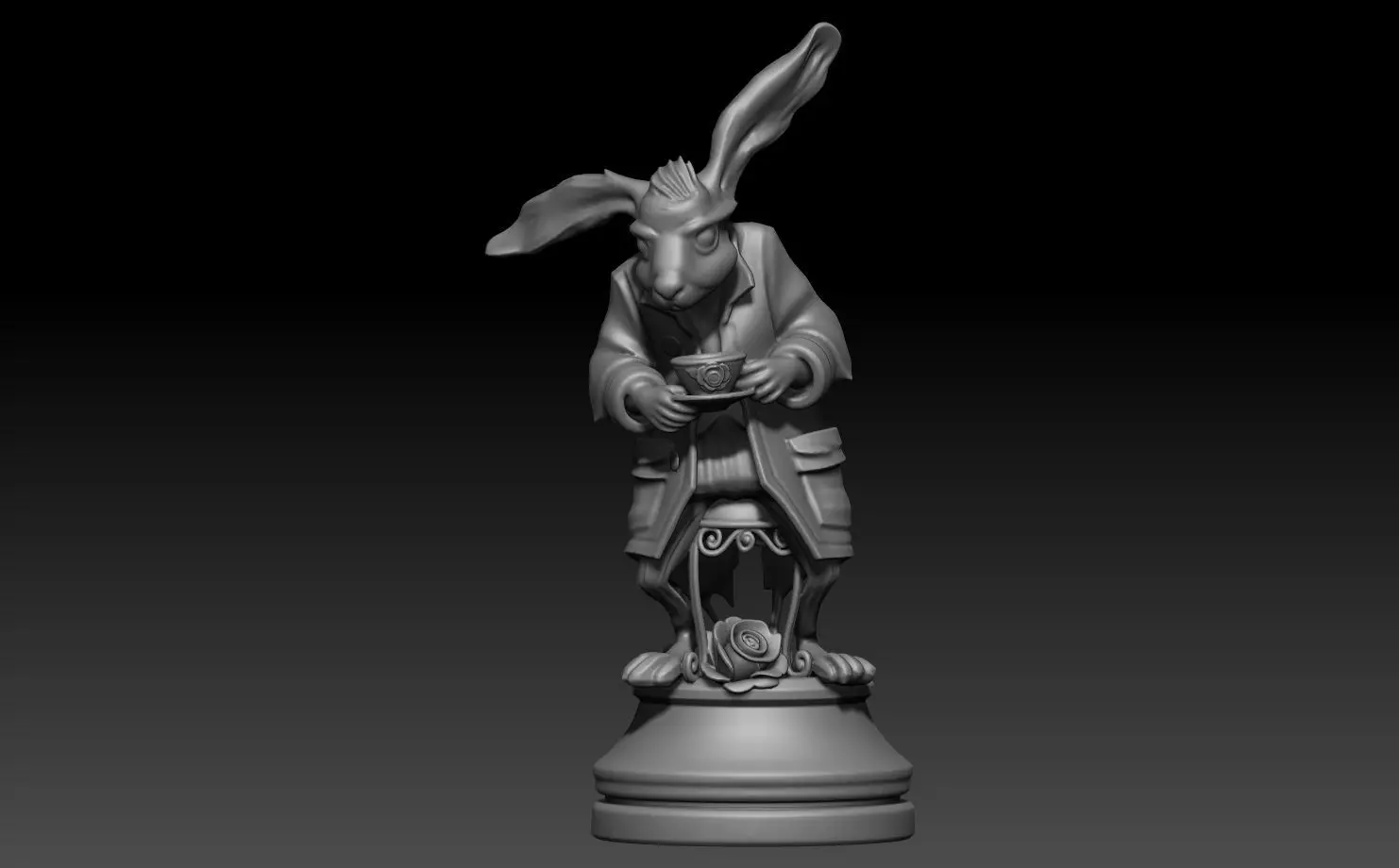 Printed Wonderland chess set 3D print model_11