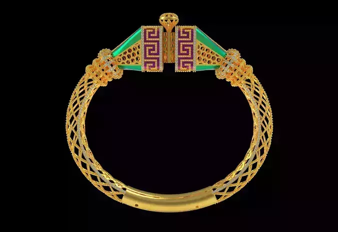 Tiraa Kada Oval Style Gold Bracelet