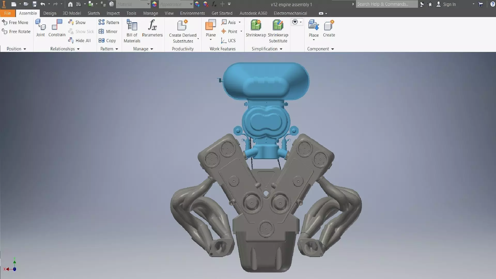 v12 engine 3D assembly 3D model_20