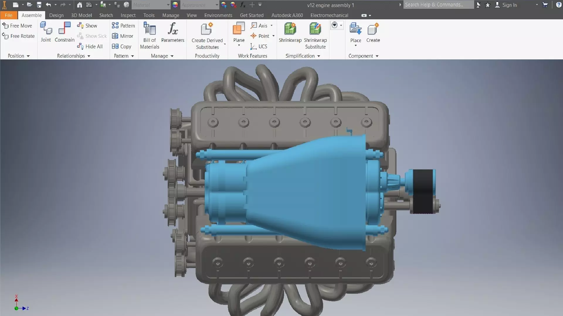 v12 engine 3D assembly 3D model_23