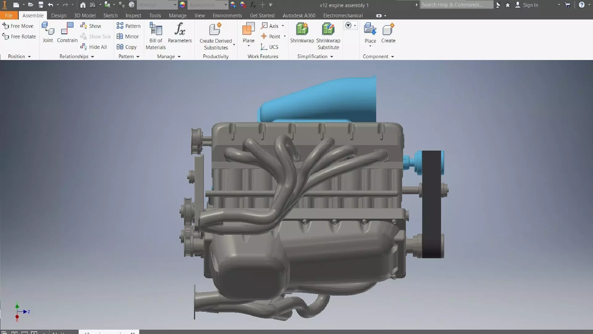 v12 engine 3D assembly 3D model_19
